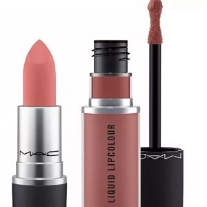 NWT MAC Powder Kiss Liquid– Over the Taupe & Powder Kiss Lipstick- Mull it Over